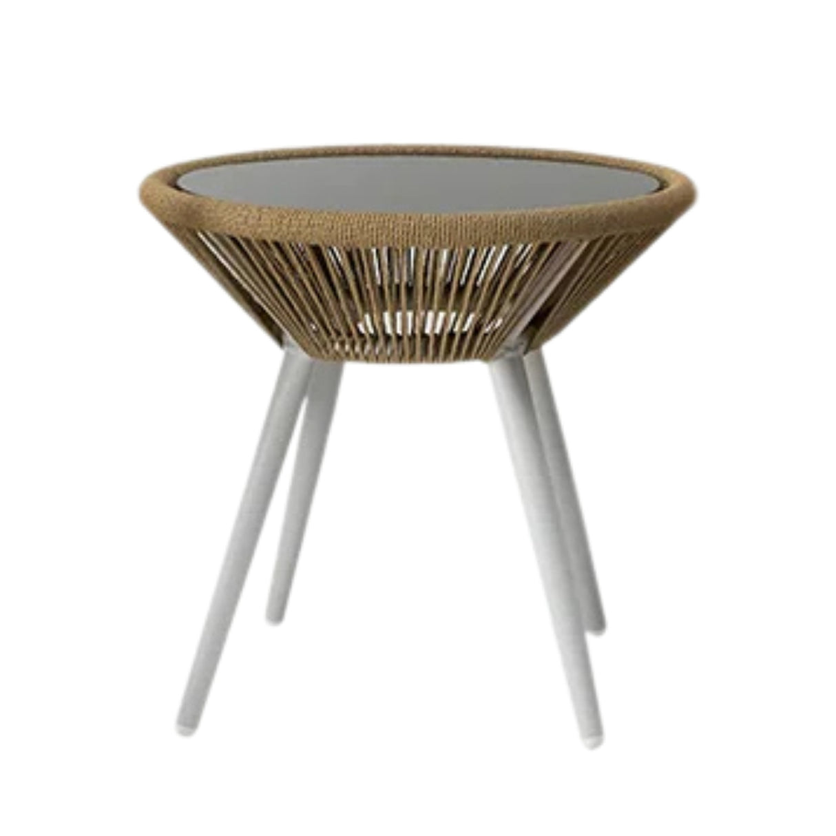 Outdoor Rope 3-Piece Patio Set (Beige & Dark Cream)