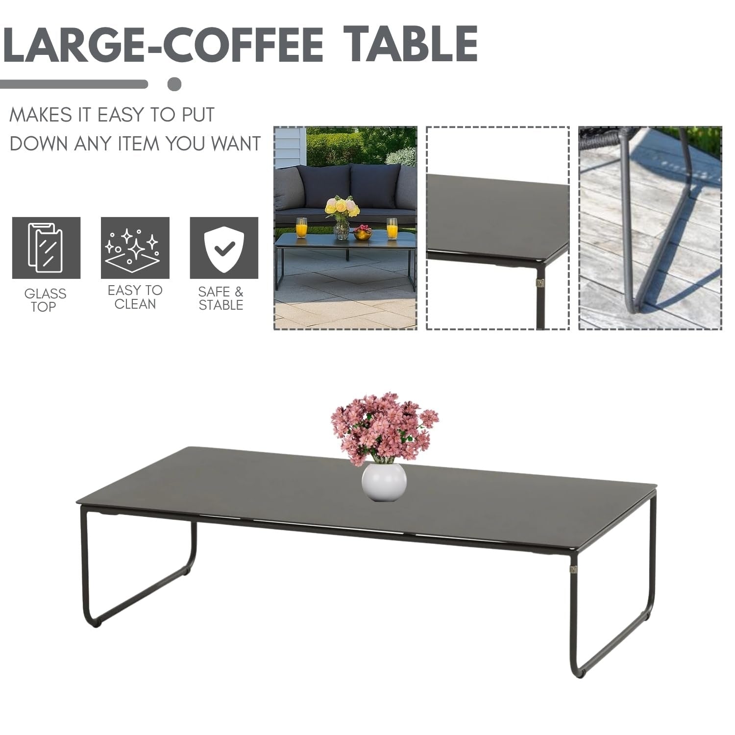 4 Piece Outdoor All-Weather Rope Sofa Set