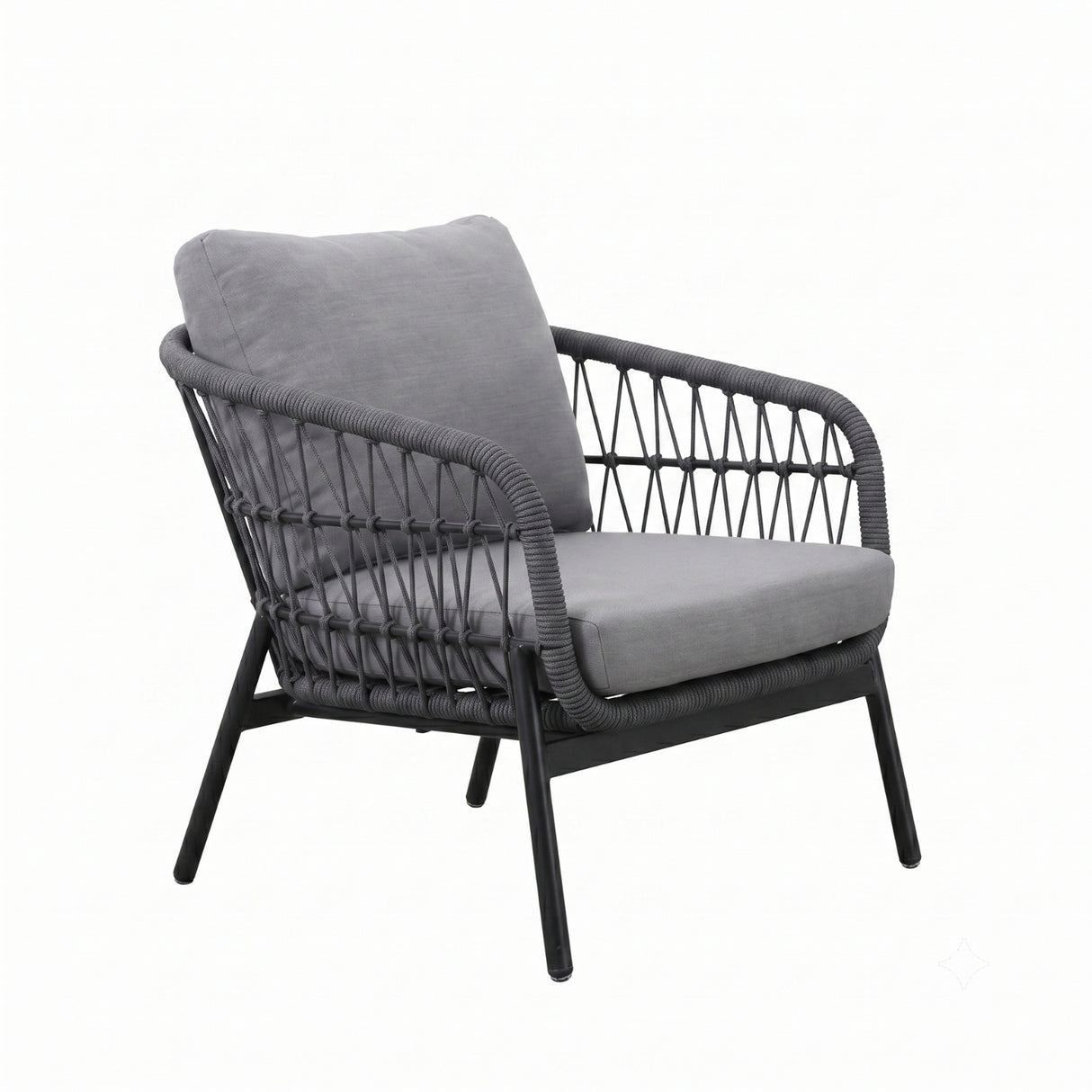 Outdoor 5 Seater Rope Conversation Sofa Set (Grey)