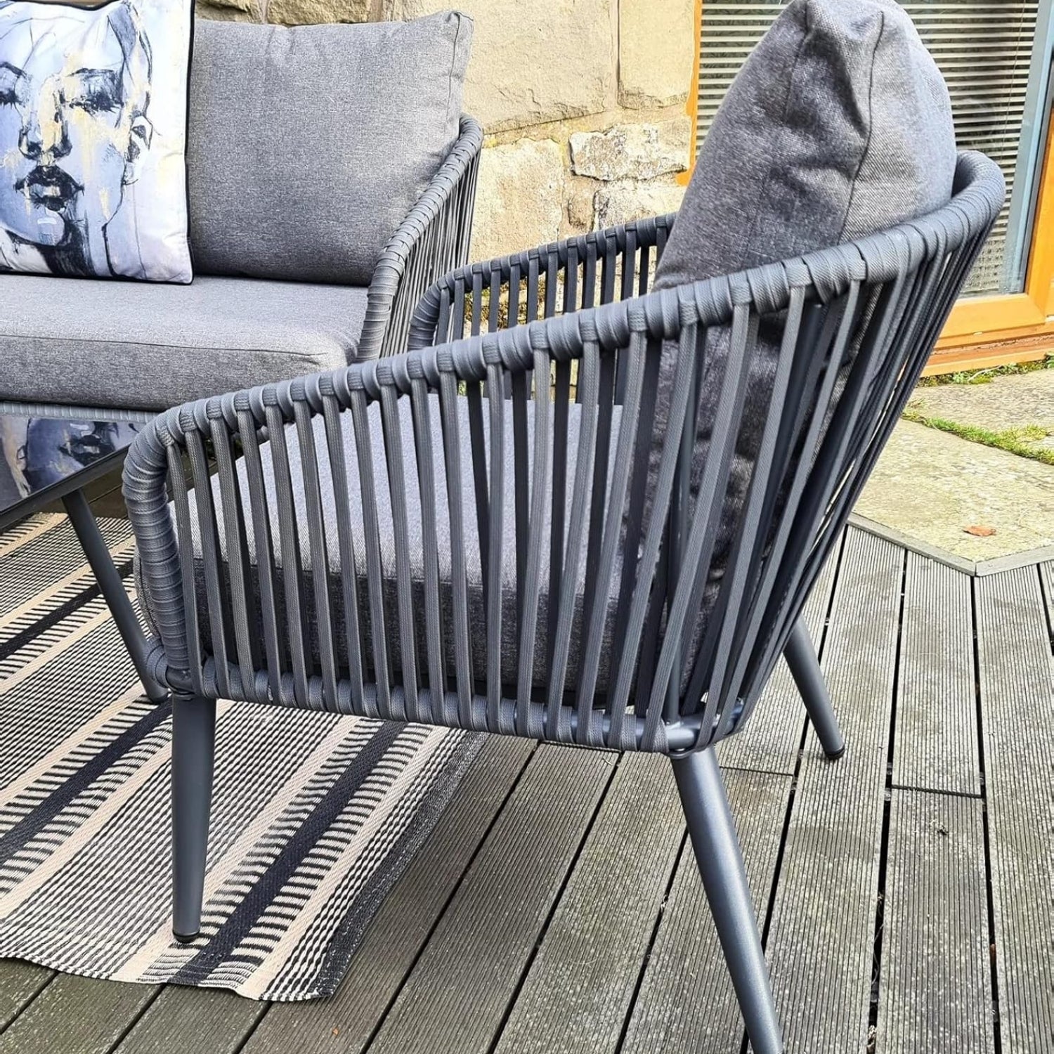 4 Piece Outdoor All-Weather Rope Sofa Set