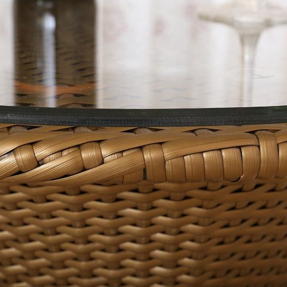 3-Piece Outdoor Rattan Wicker Patio Set (Golden)