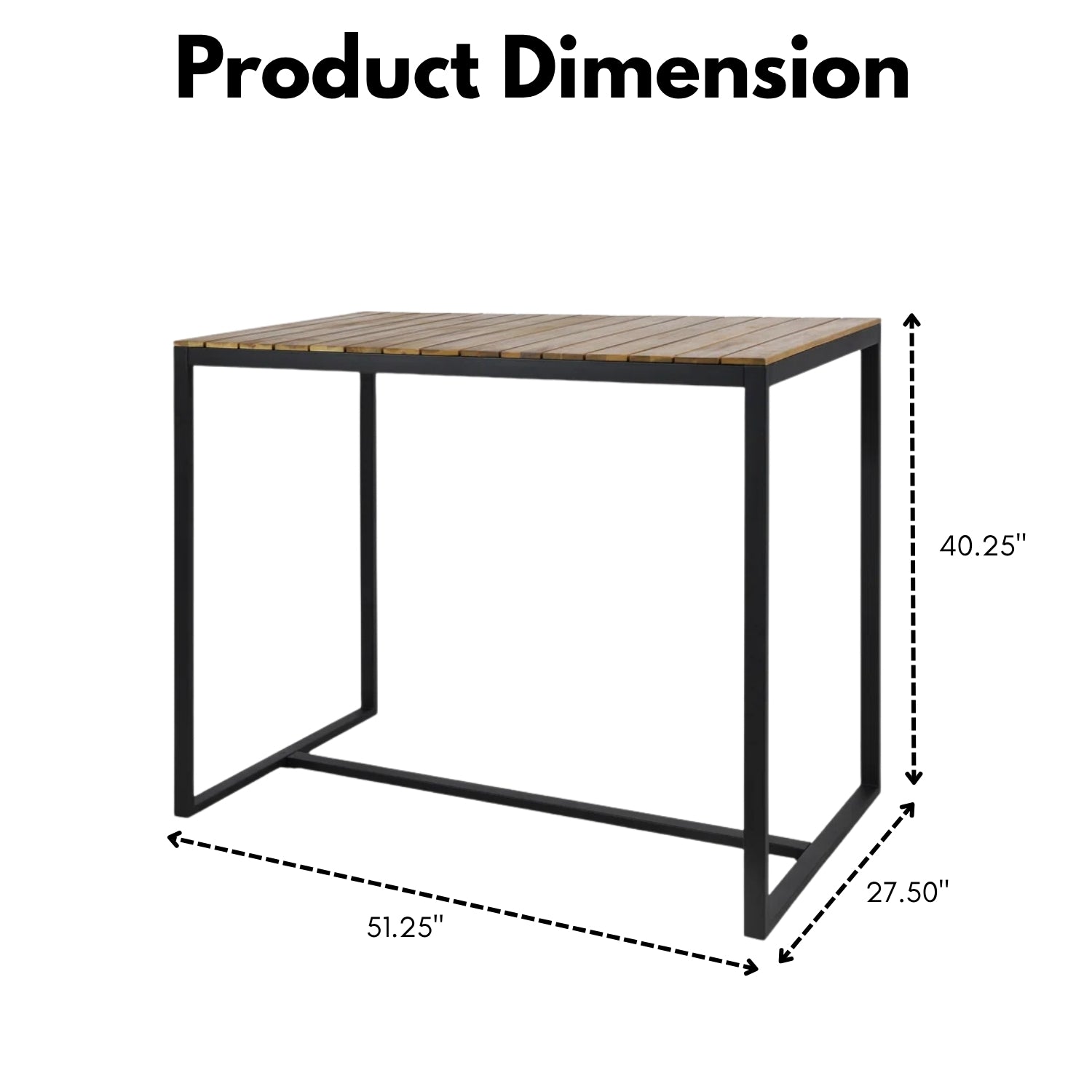 Outdoor Bar Table With Wooden Top