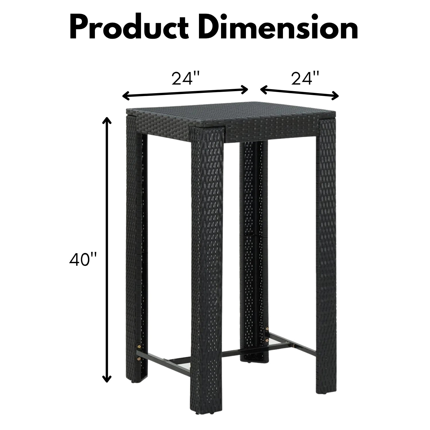 Outdoor Rattan Wicker High Top Bar Table