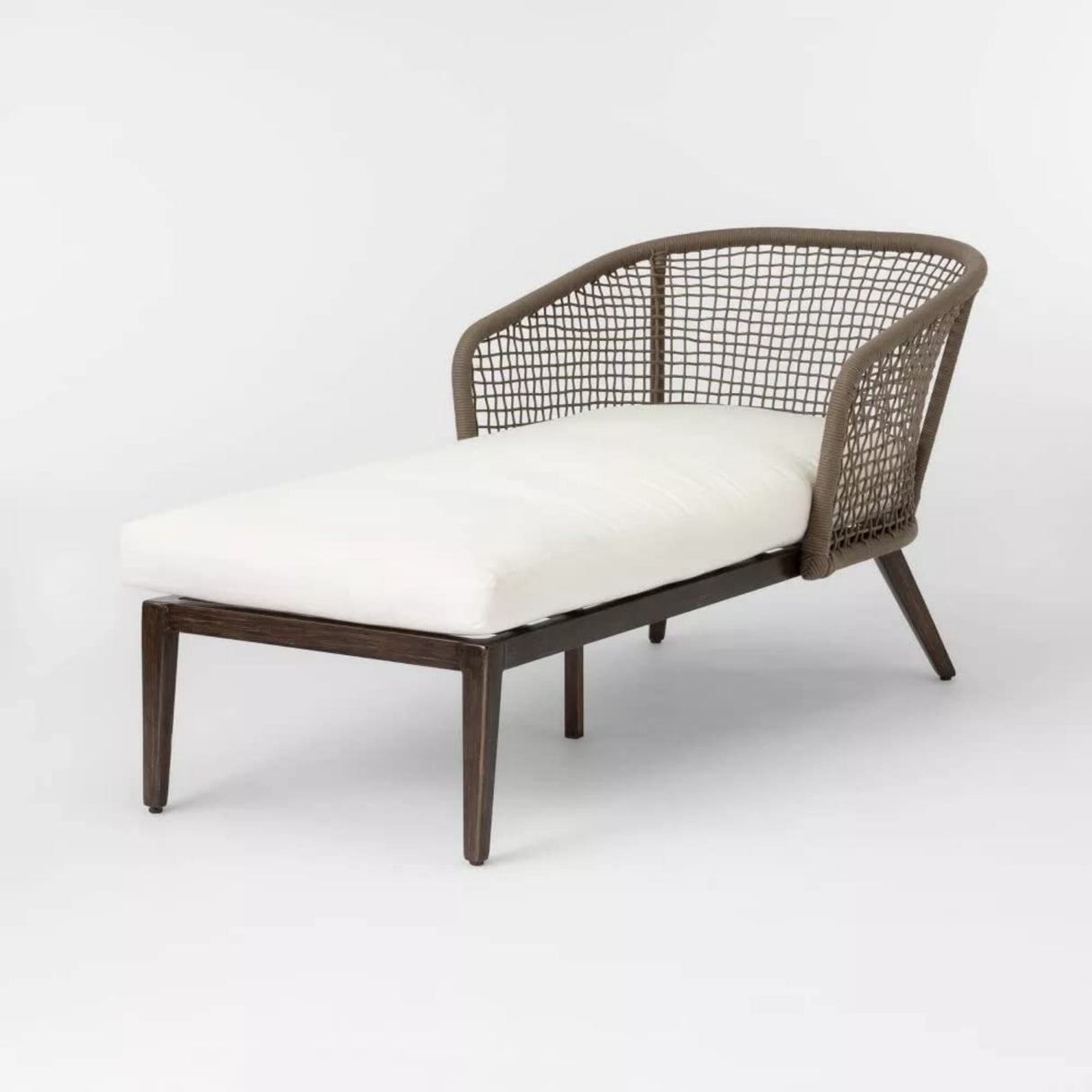 Outdoor Single Seater Patio Daybed with Handwoven Rope