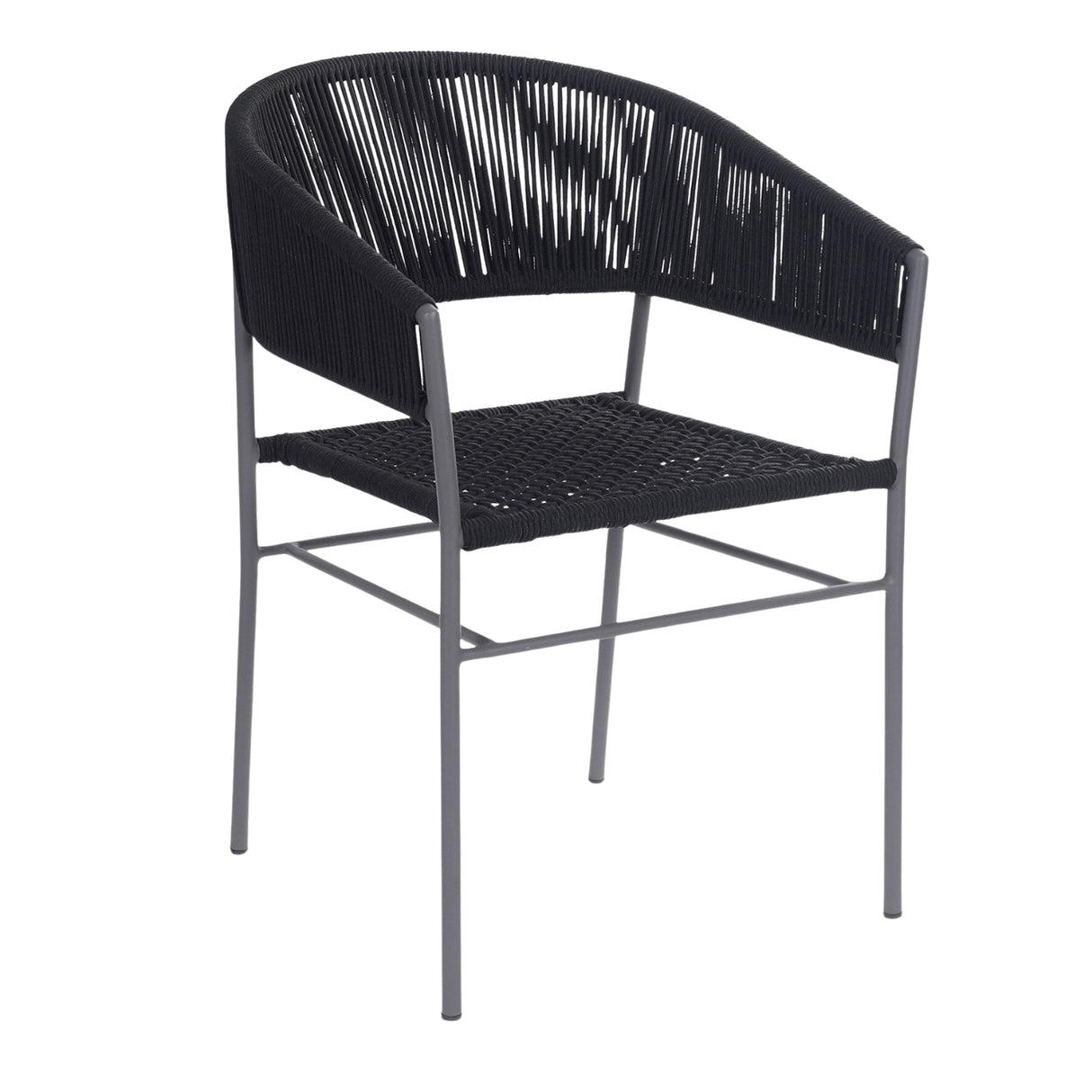 3-Piece Black Rope Outdoor Patio Set