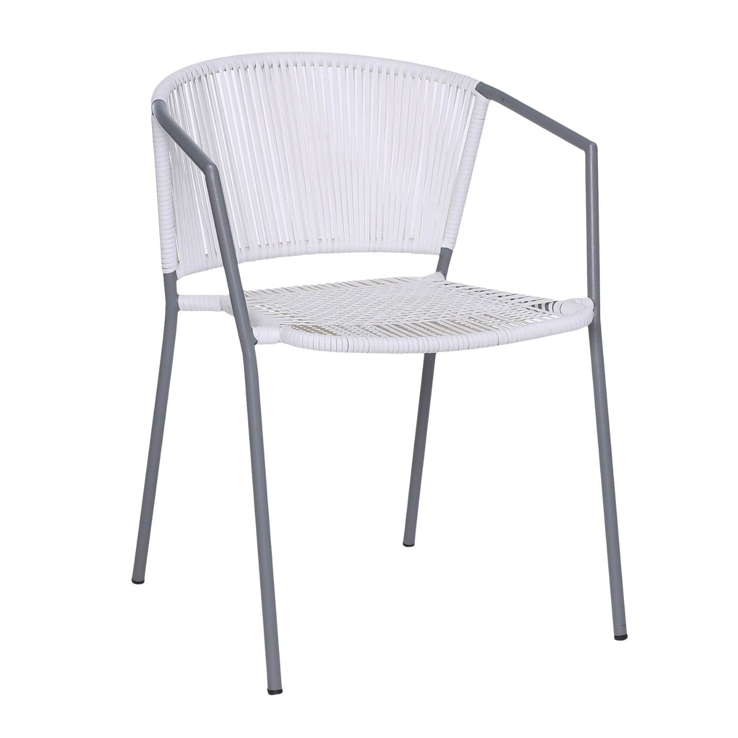 3-Piece Outdoor White Rope Patio Set