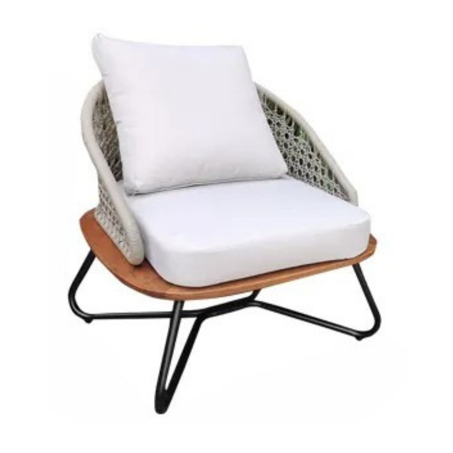 5-Seater Outdoor All-Weather Rope Sofa Set With Wooden Base