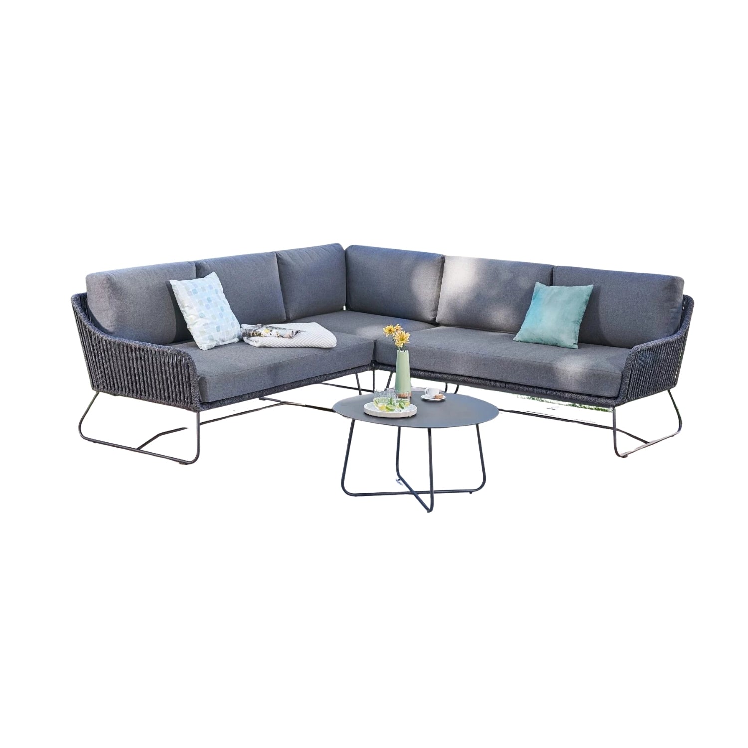 5-Seater L-Shape Outdoor Rope Sofa Set