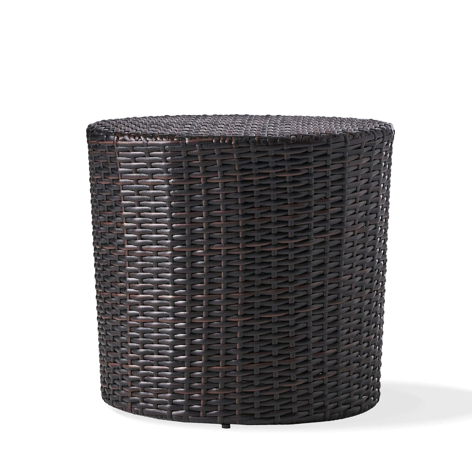 Dark Brown Wicker Garden Bistro End Table