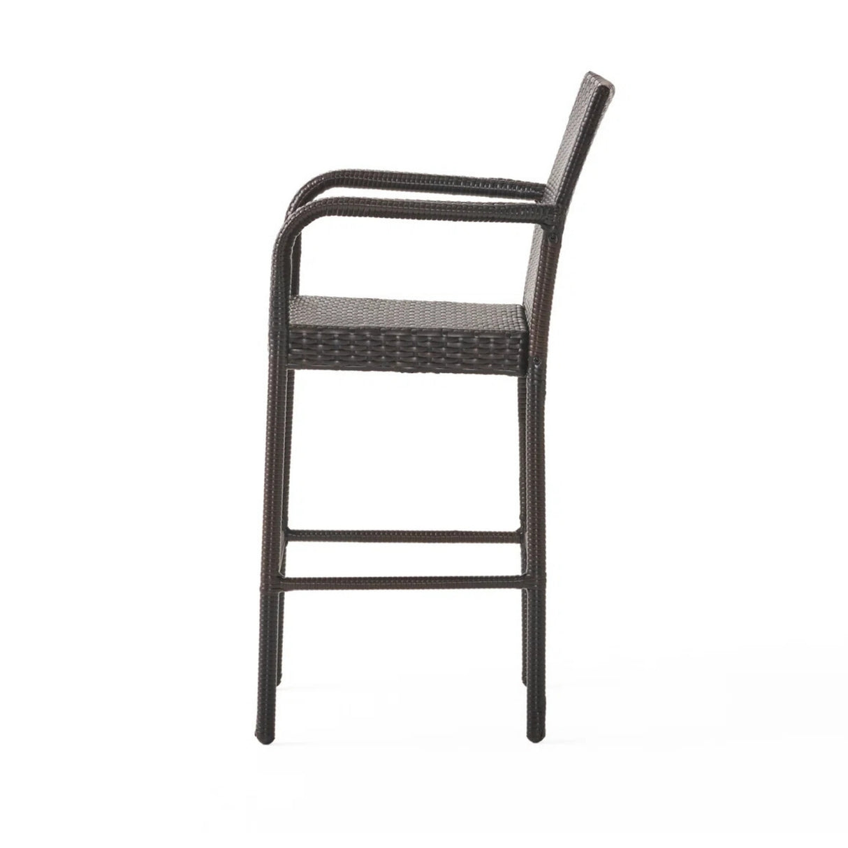 5-Piece Outdoor Rattan Wicker Bar Set with Wicker Top Table