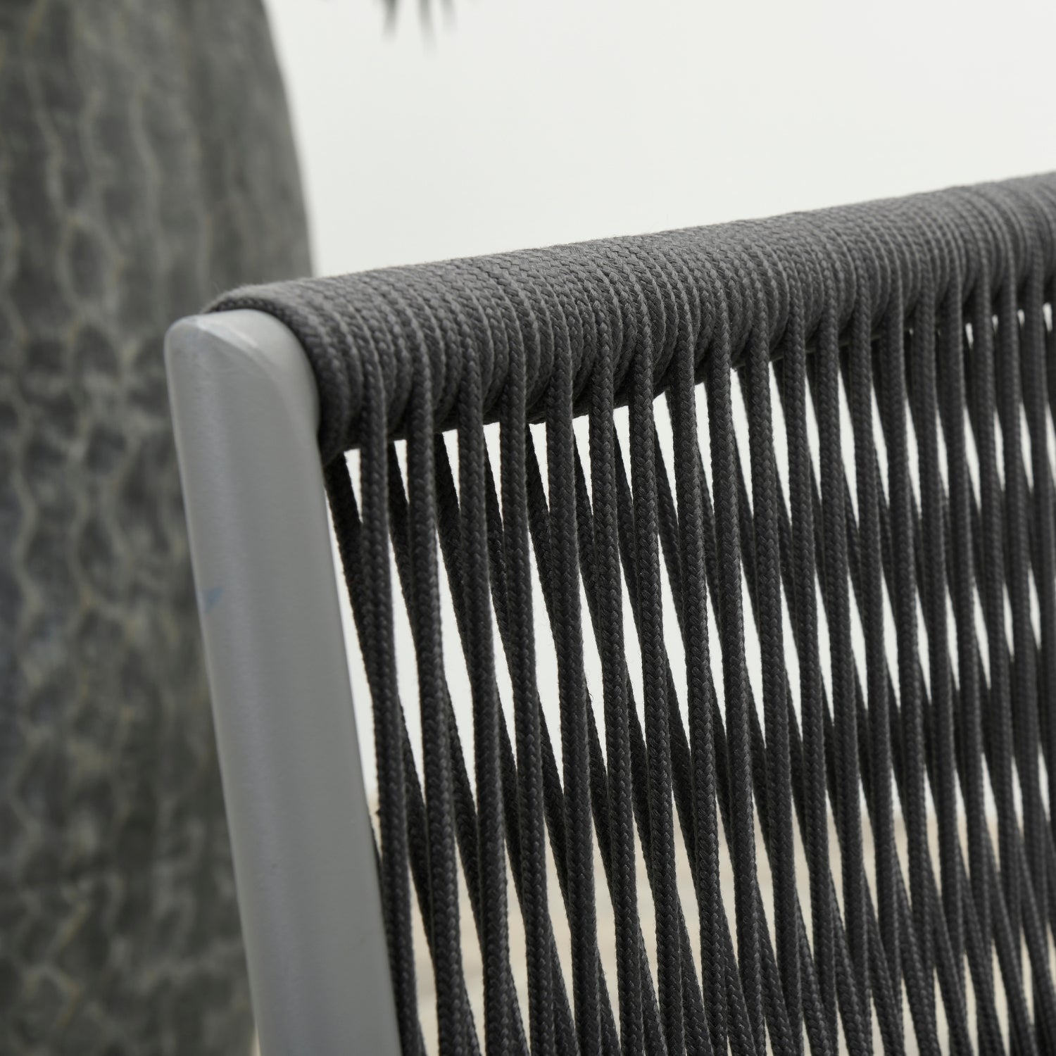 5-Seater Outdoor Rope Patio Sofa Set with Glass Top Tables (Black & Grey)