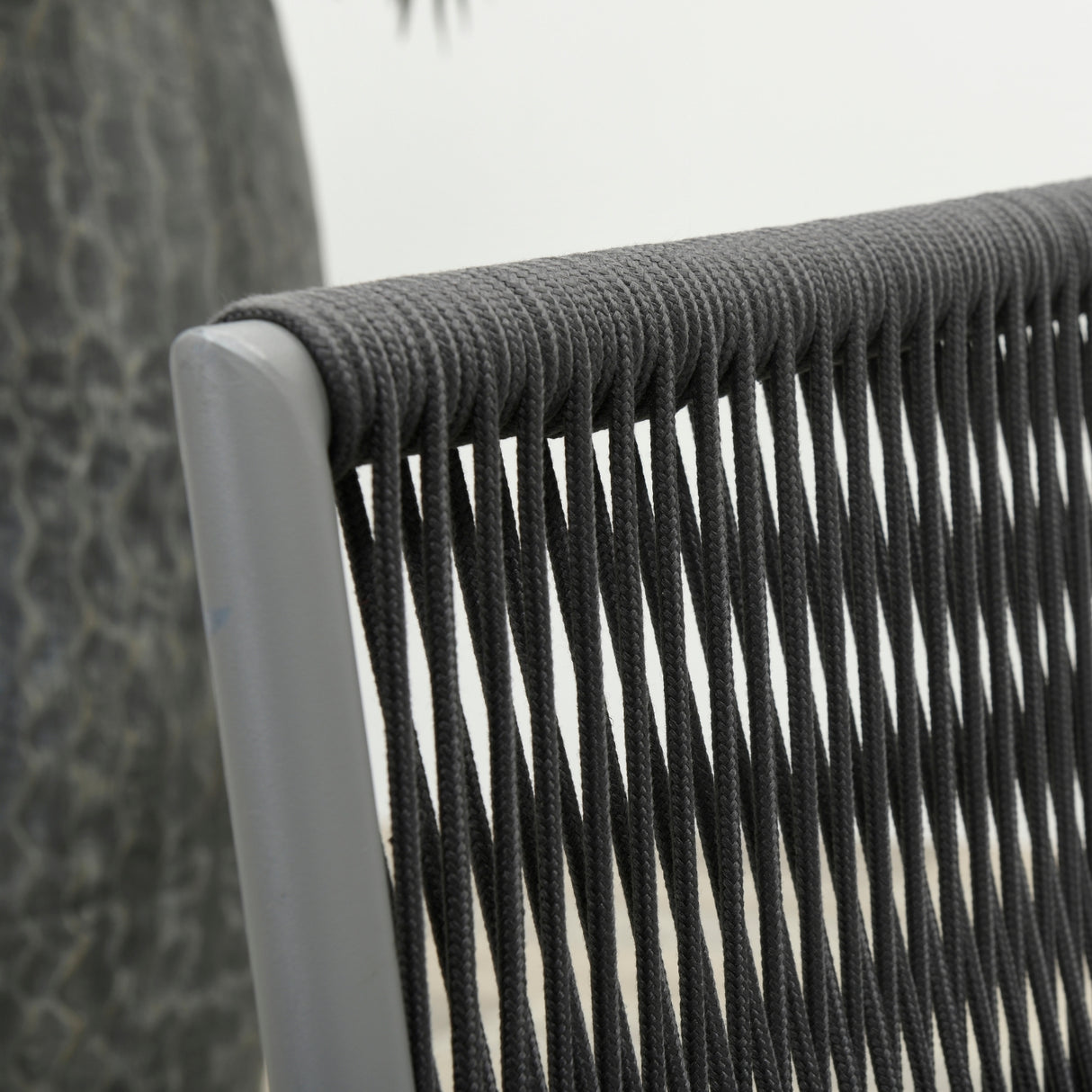 5-Seater Outdoor Rope Patio Sofa Set with Glass Top Tables (Black & Grey)