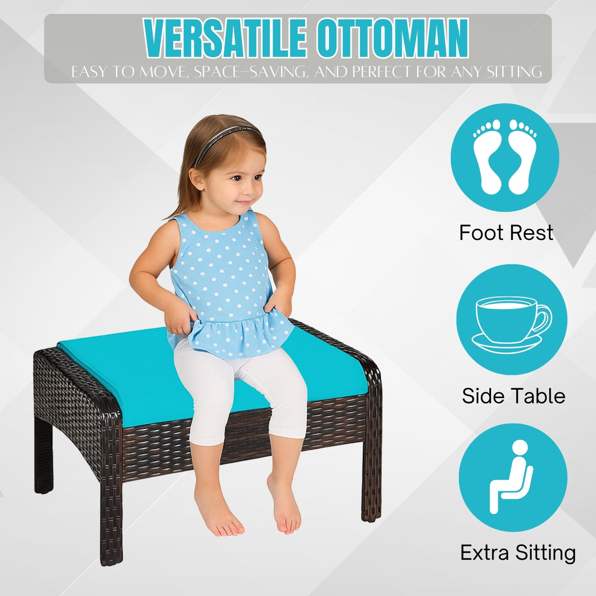 Outdoor Wicker 5-Piece Patio Sofa Set