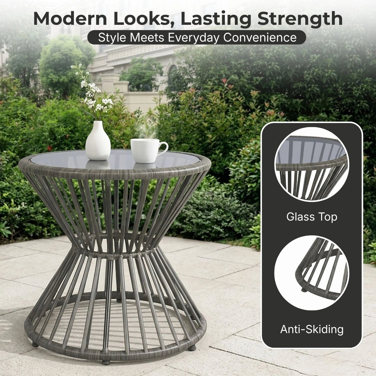 Outdoor 5 Piece Rope Patio Sofa Set (Grey)