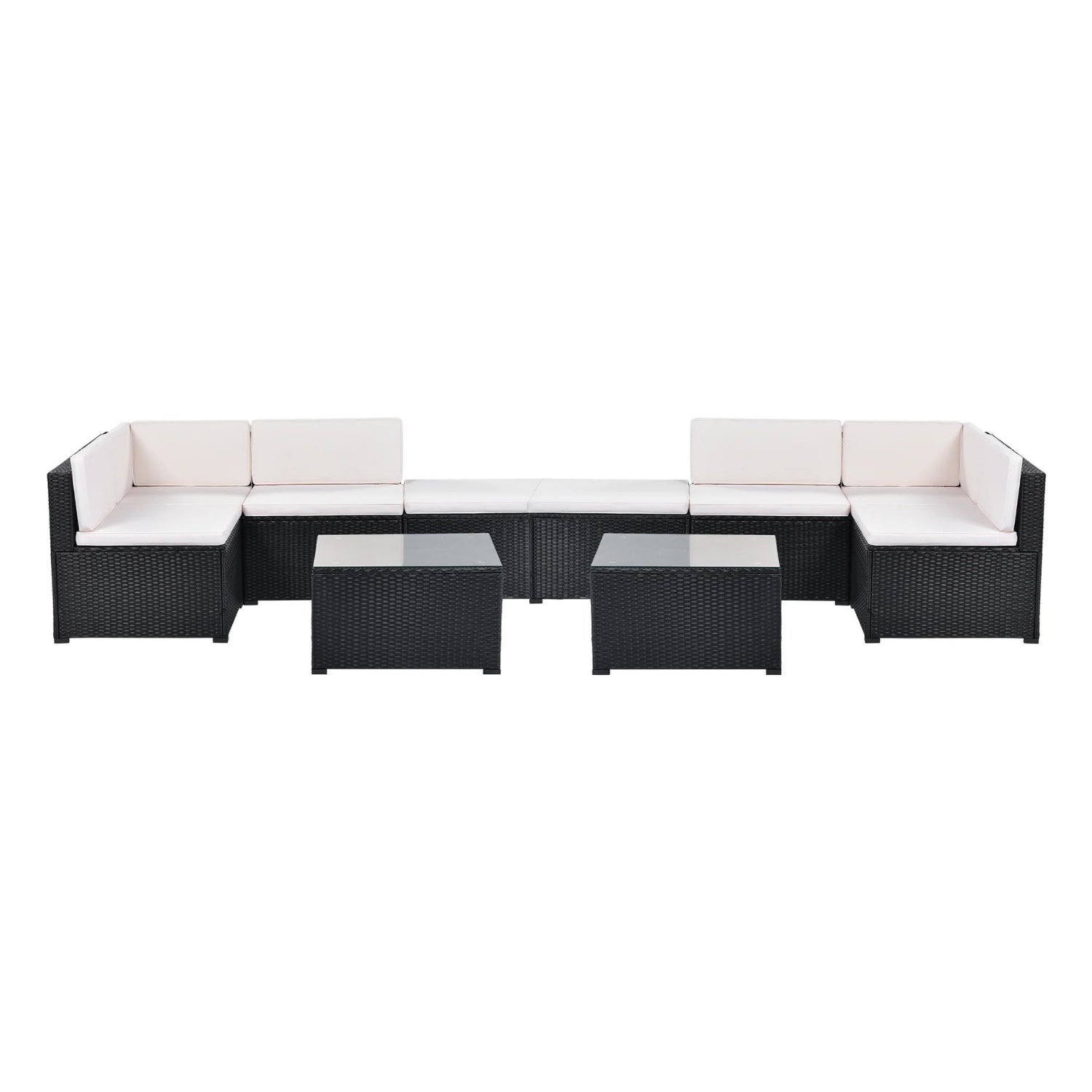 8 Pieces Sectional Wicker Furniture Set