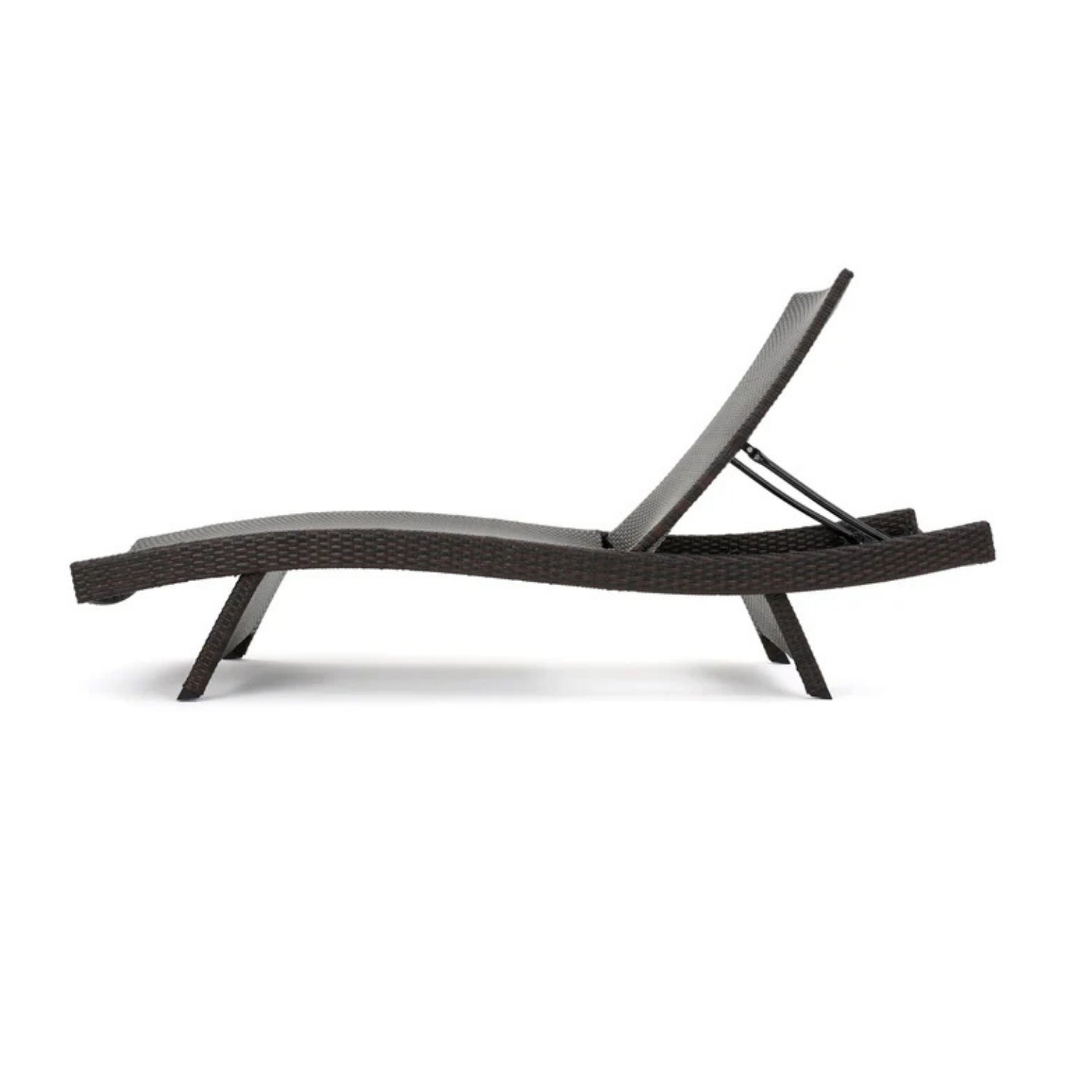 Outdoor All-Weather HDPE Wicker Rattan Sunlounger Recliner with Side Table