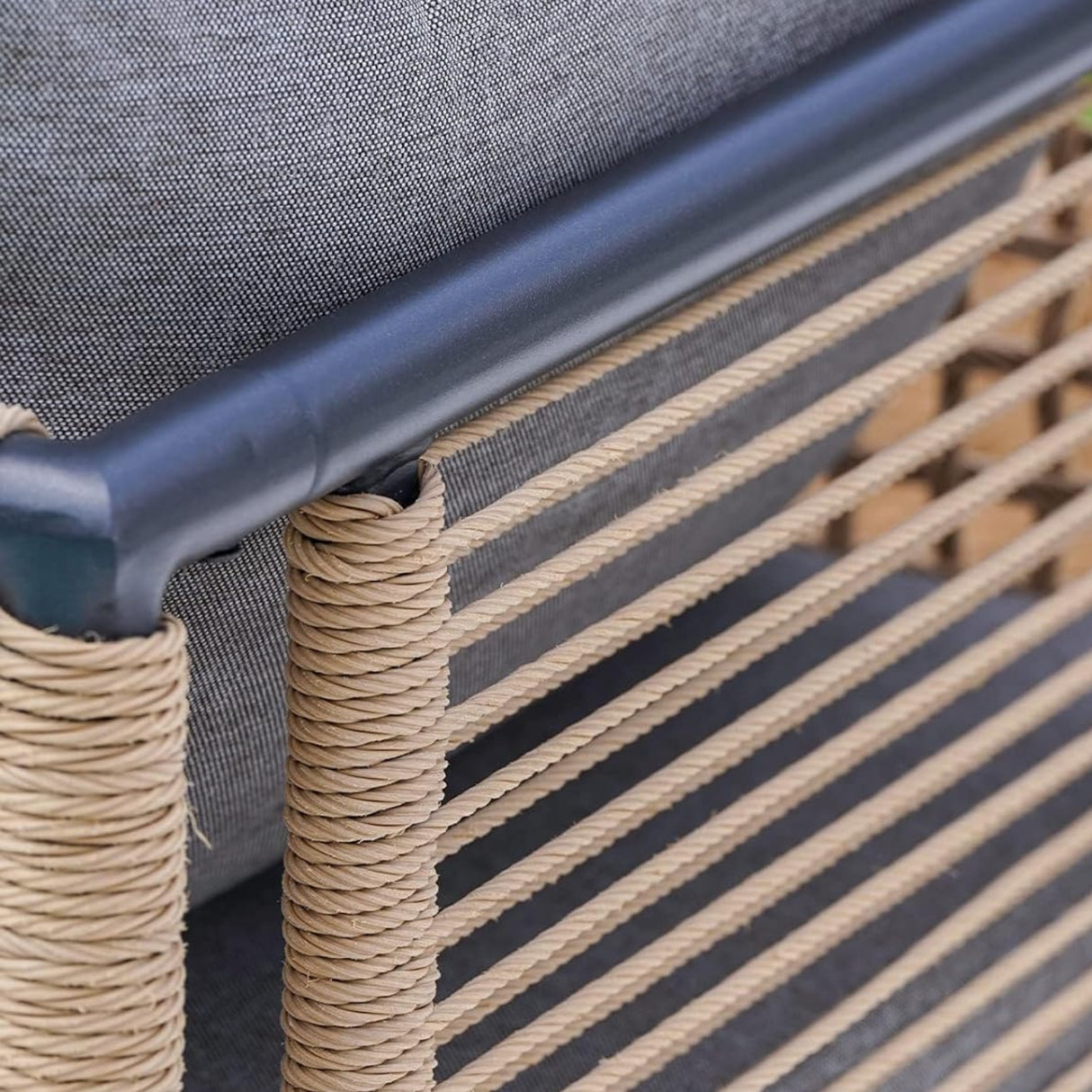 Outdoor Rope 4 Piece Sofa Set (Beige & Grey)