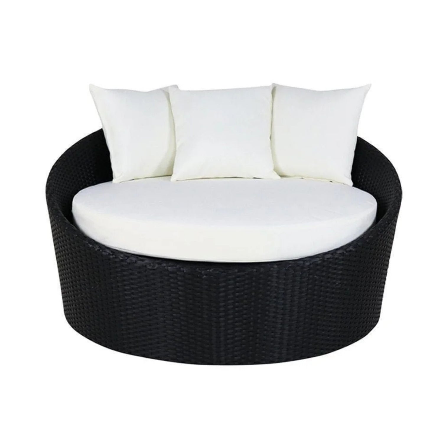 Outdoor Rattan Wicker Daybed with Glass Top Table