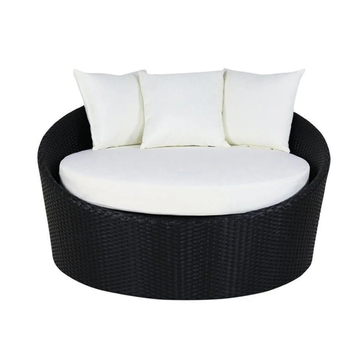 Outdoor Rattan Wicker Daybed with Glass Top Table