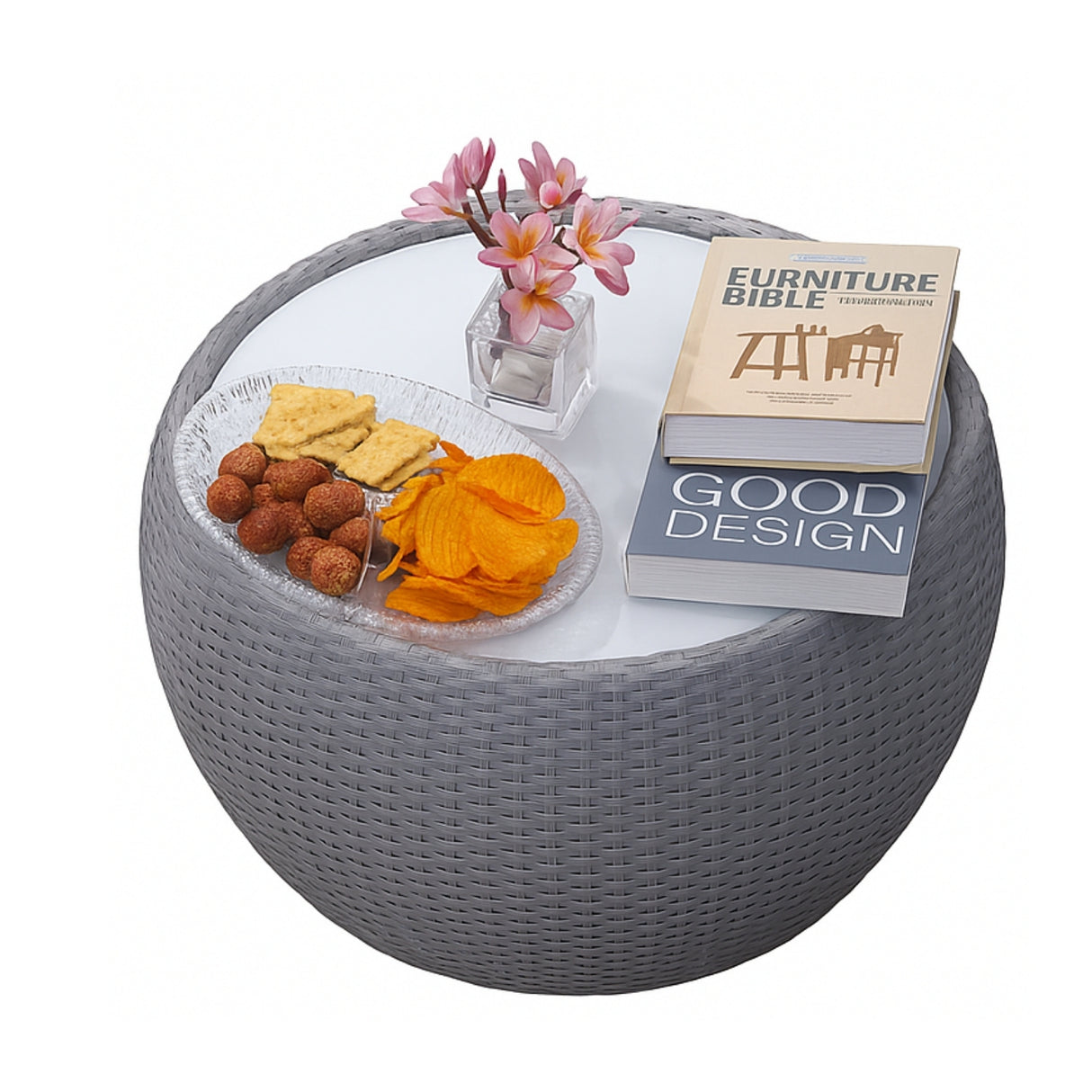 Outdoor Rattan Wicker 3-Piece Conversation Set