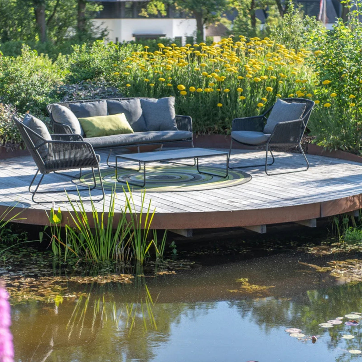 4 Piece Outdoor All-Weather Rope Sofa Set