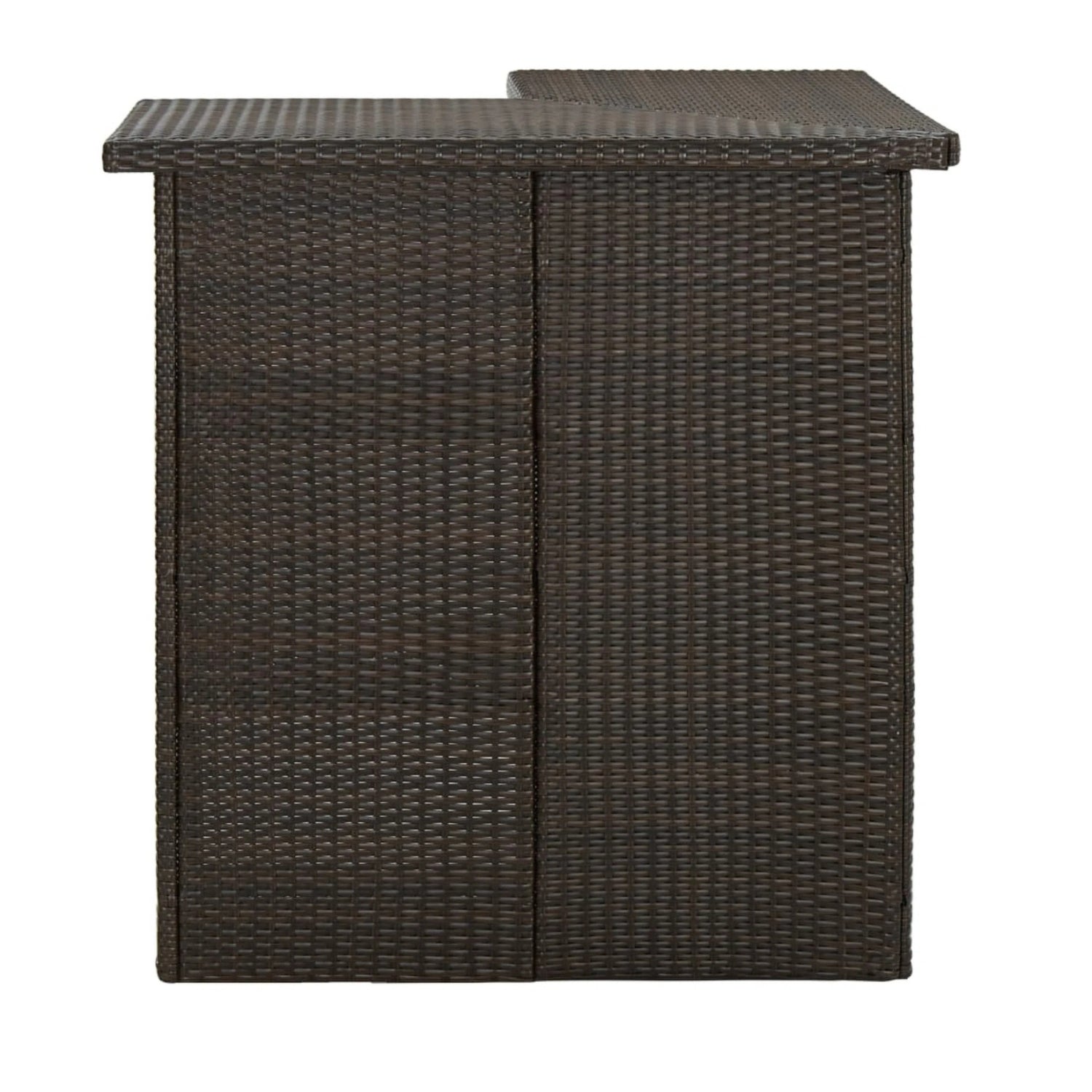 Outdoor Rattan Wicker Bar Table With Storage Selves