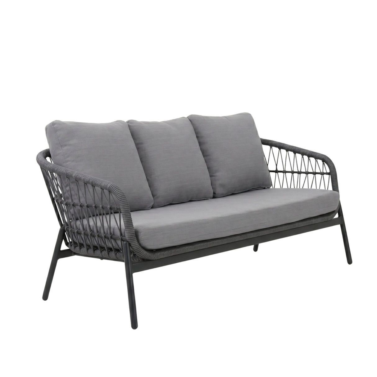 Outdoor 5 Seater Rope Conversation Sofa Set (Grey)