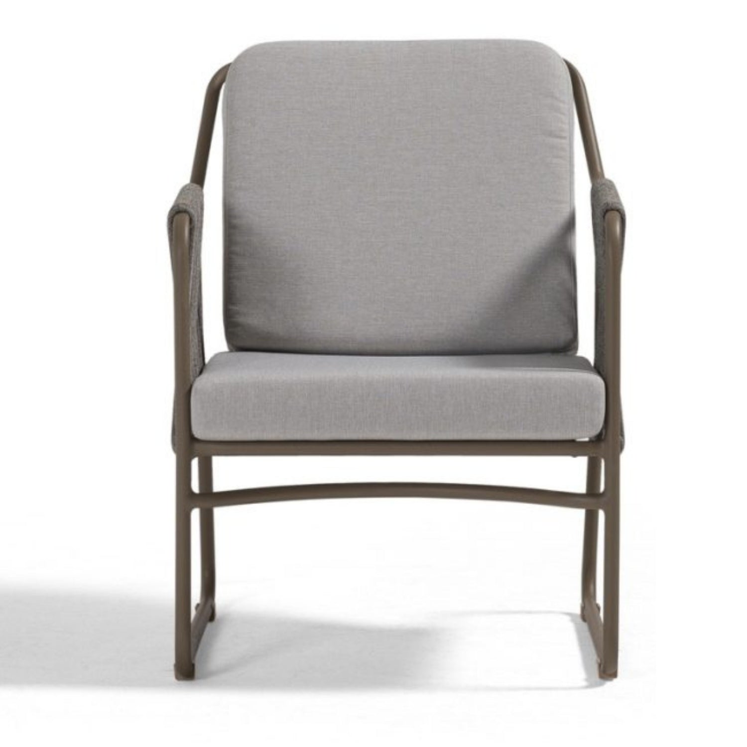 Outdoor Rope Loveseat Sofa Set With Wooden Top Table