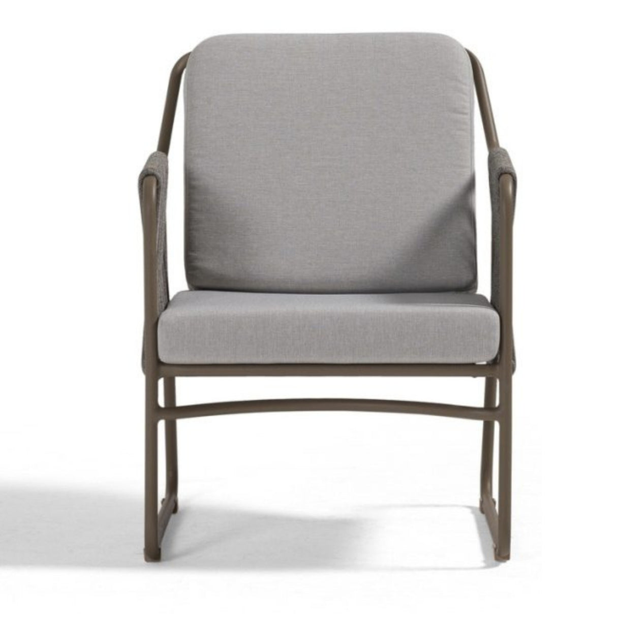 Outdoor Rope Loveseat Sofa Set With Wooden Top Table