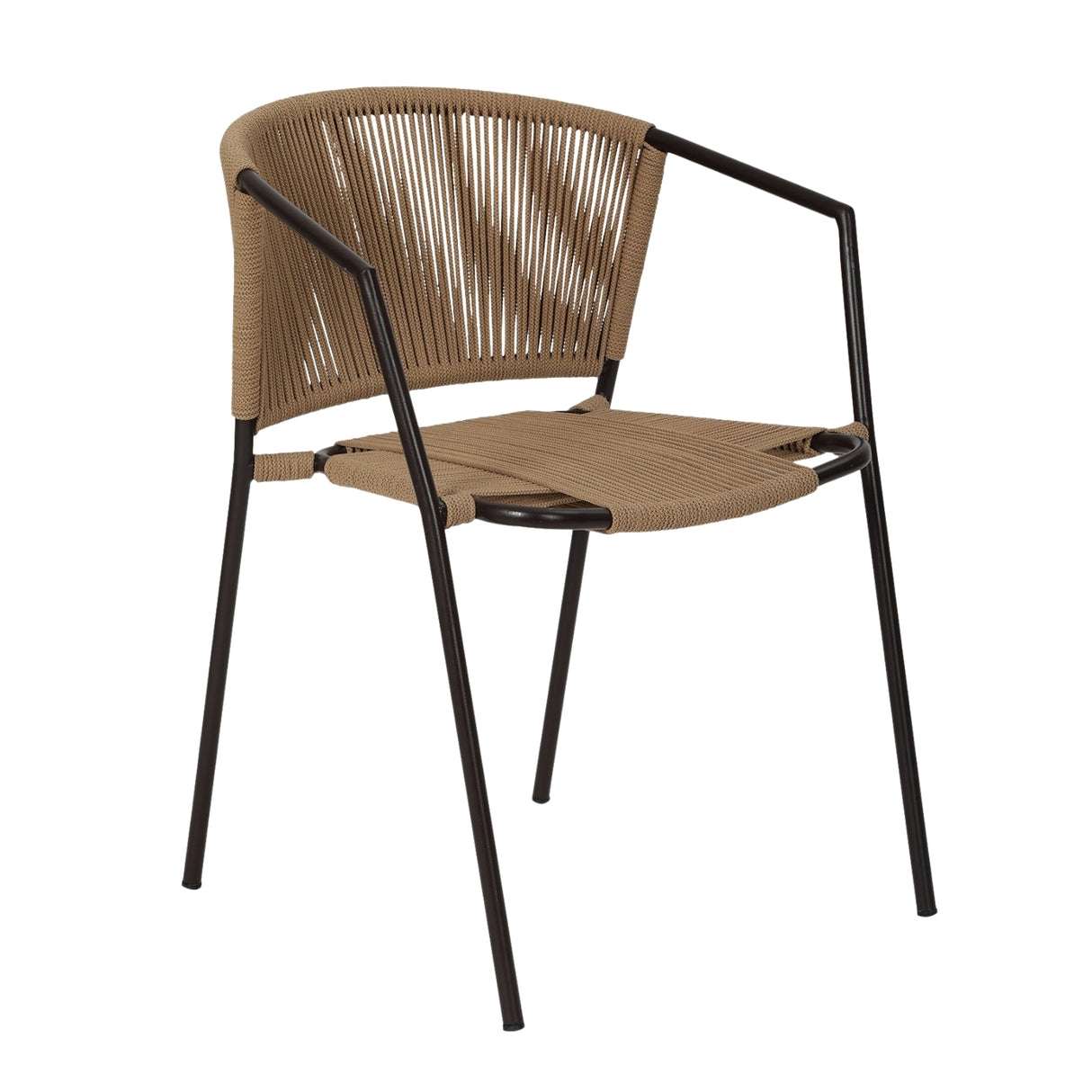 Outdoor Rope 3-Piece Patio Chairs Set (Beige)