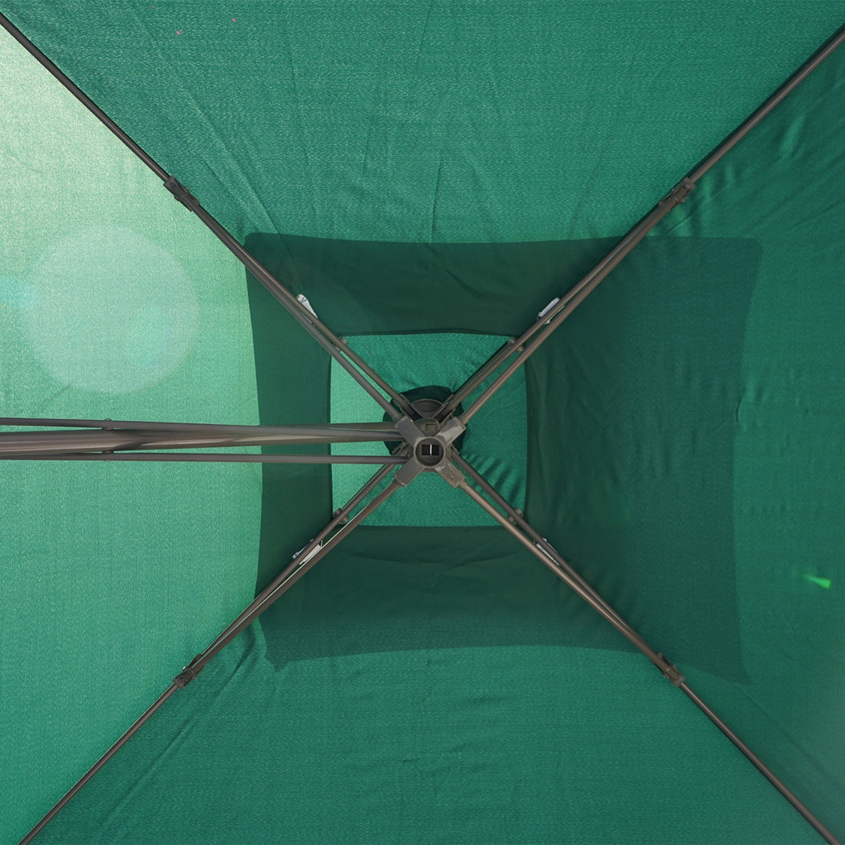 10ft Side Pole Square Shape Outdoor Umbrella With Marble Base (Green)