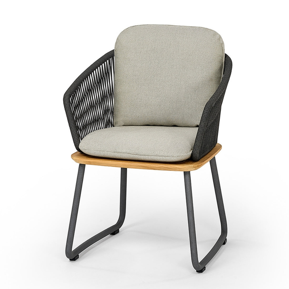 5-Piece Outdoor Patio Dining Set With Wooden Tabletop