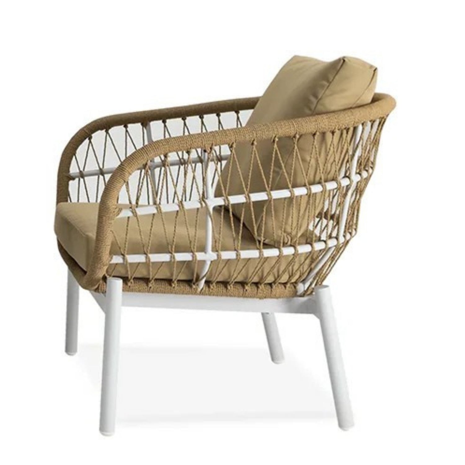 Outdoor Rope 3-Piece Patio Set (Beige & Dark Cream)