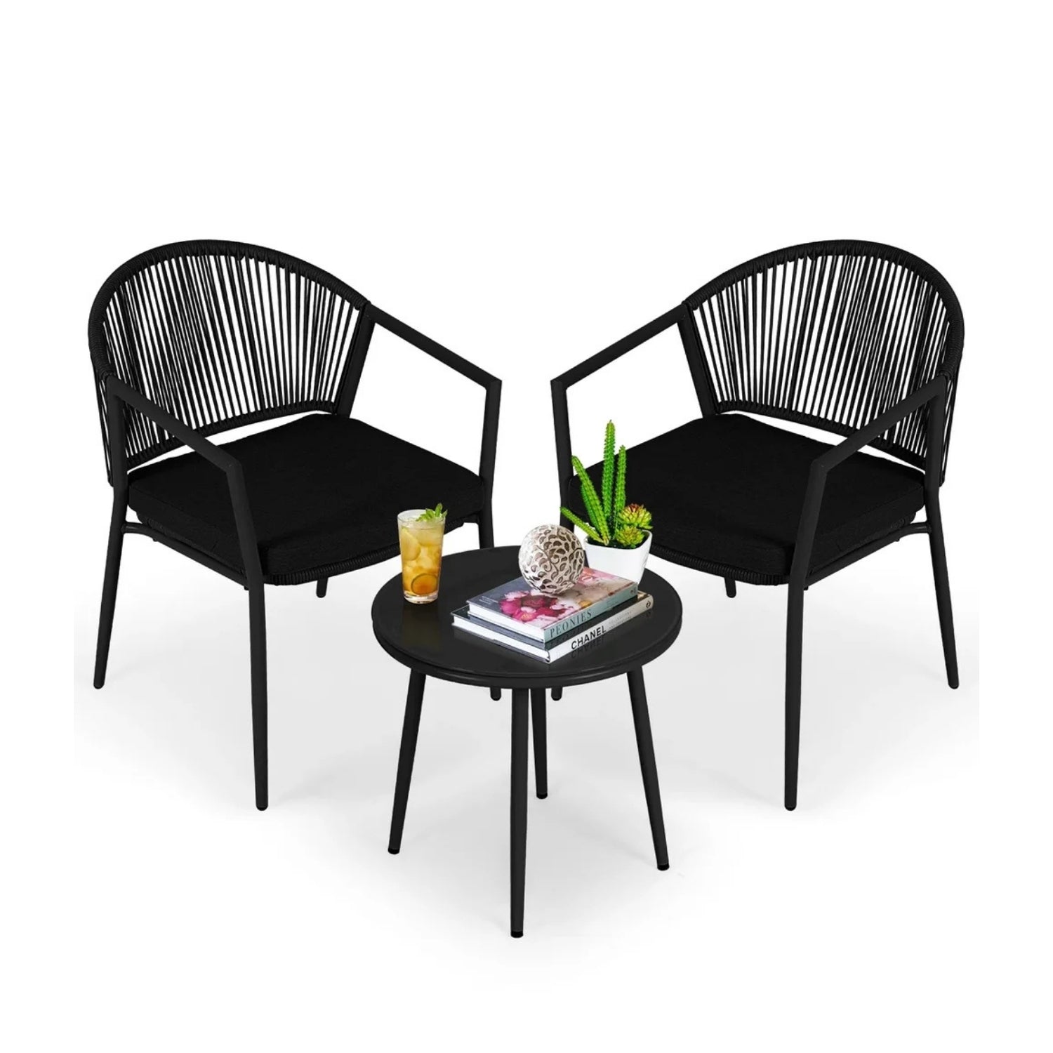 3 Piece Garden Outdoor Rope Patio Set