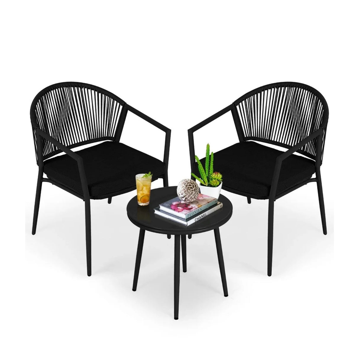 3 Piece Garden Outdoor Rope Patio Set