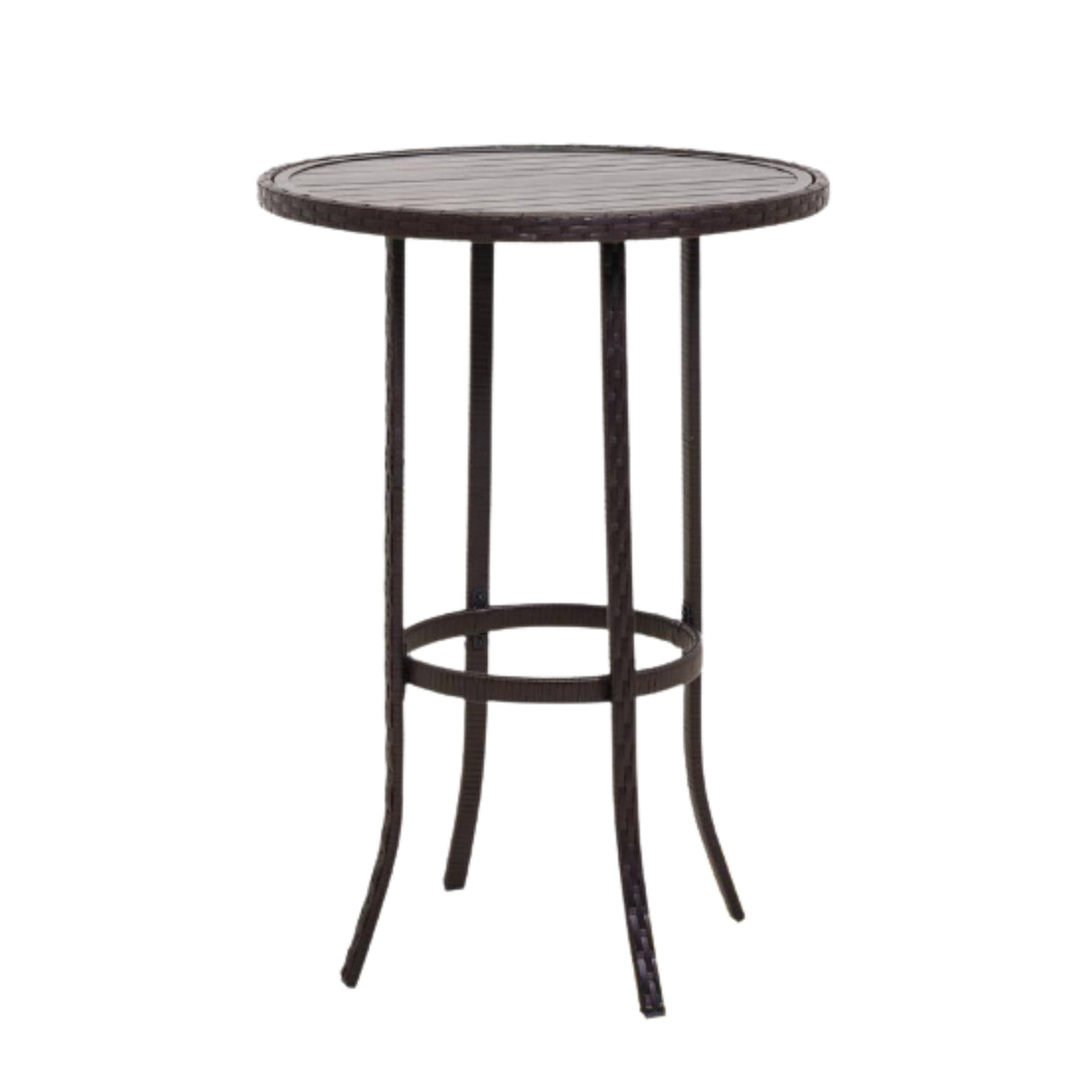 Outdoor Rattan Wicker Bar Set with Round Table