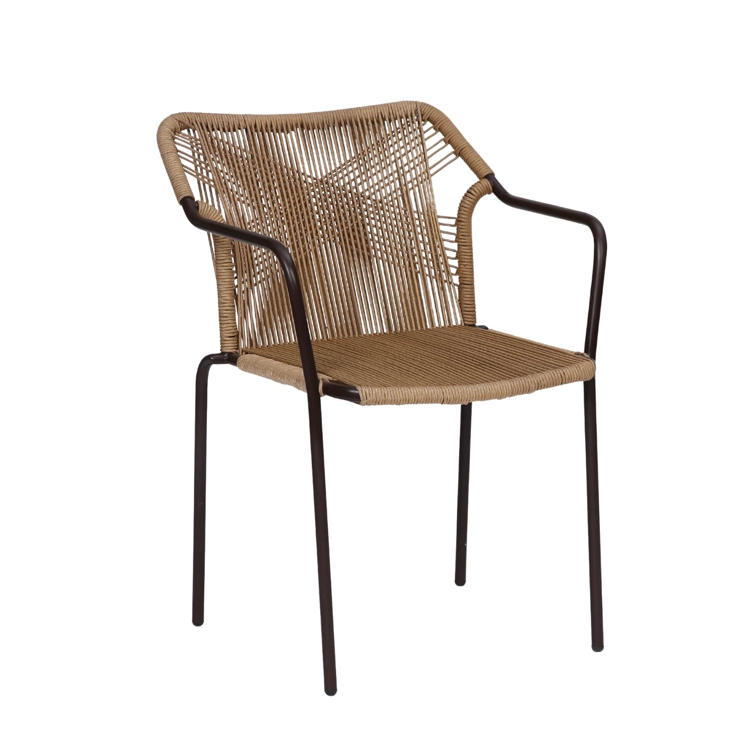 3-Piece Outdoor Beige Rope Patio Set