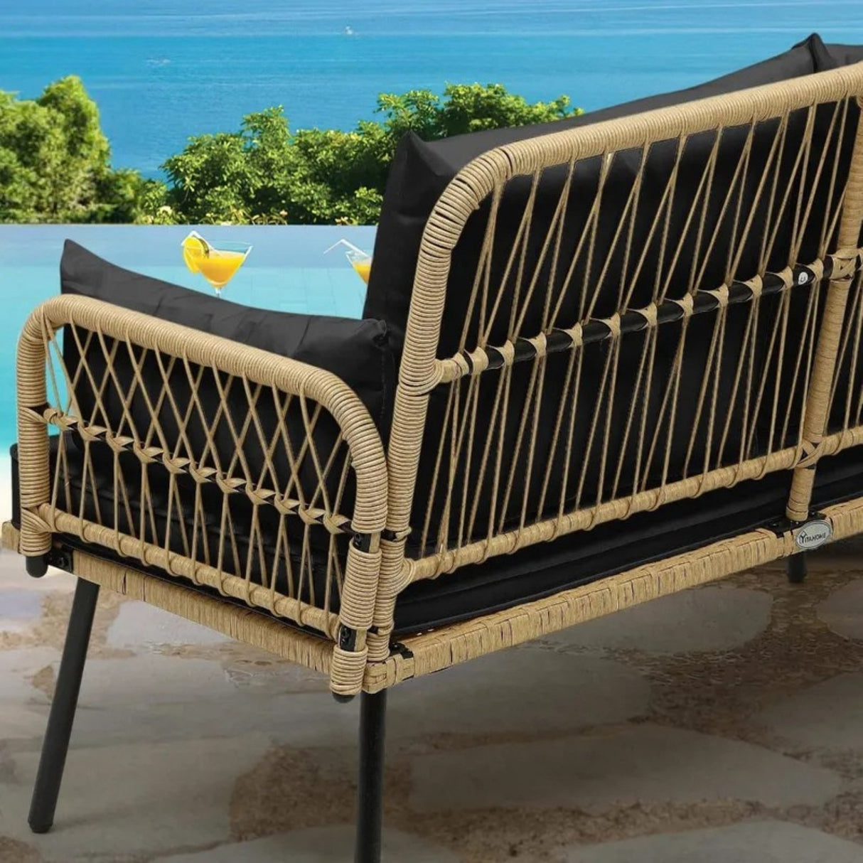 Outdoor Rattan Wicker Loveseat Sofa