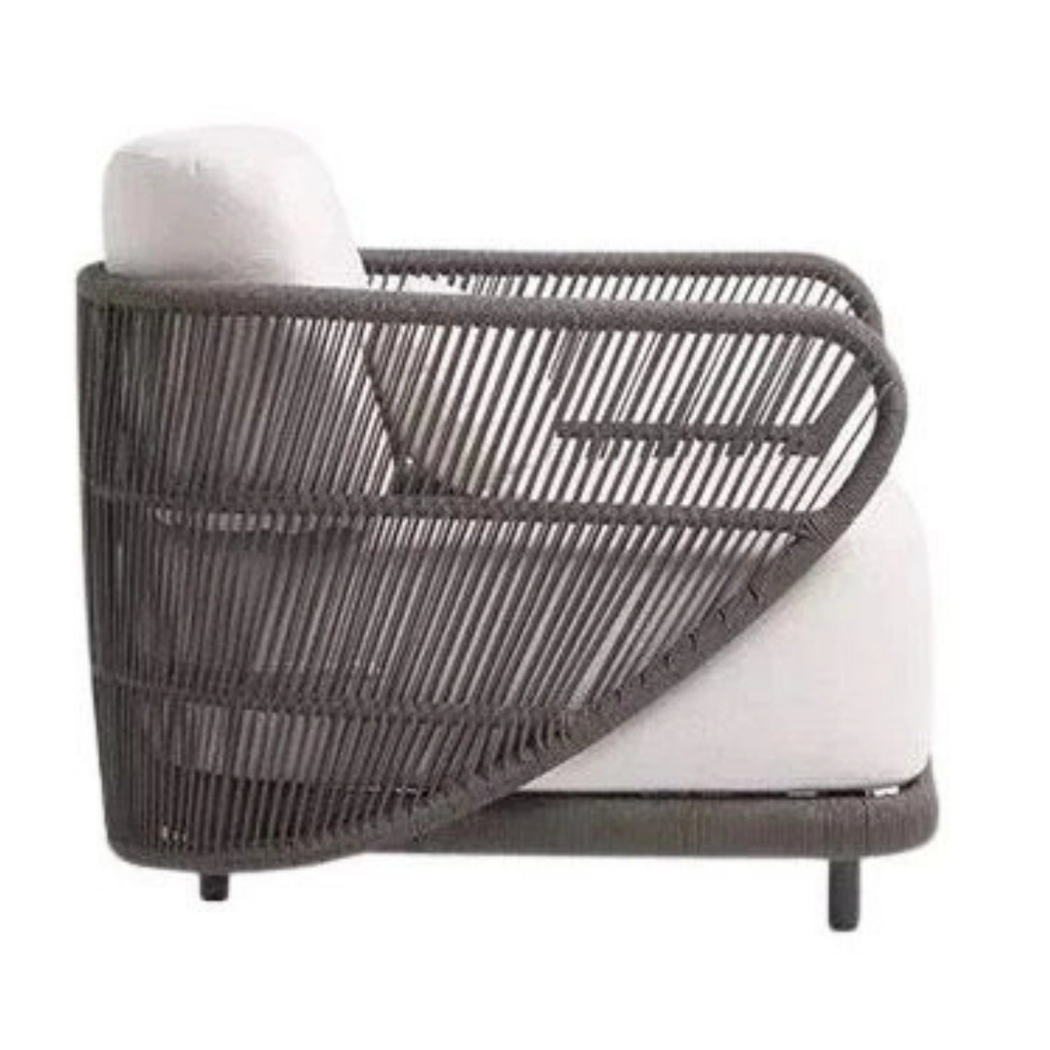 Outdoor Rope 4 Seater Sofa Set With Glass Top Tables