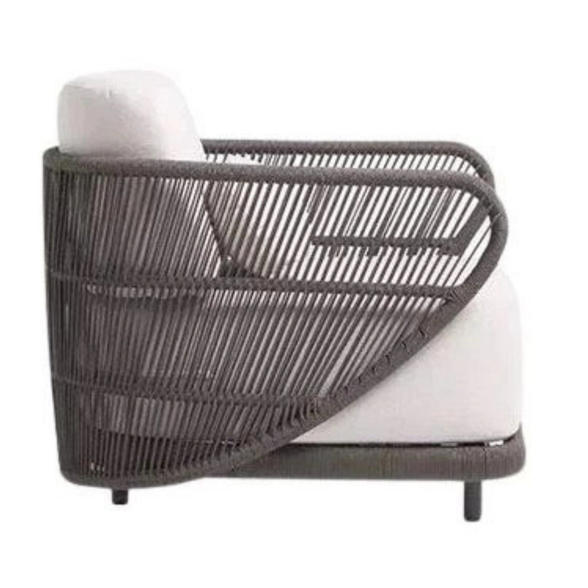 Outdoor Rope 4 Seater Sofa Set With Glass Top Tables