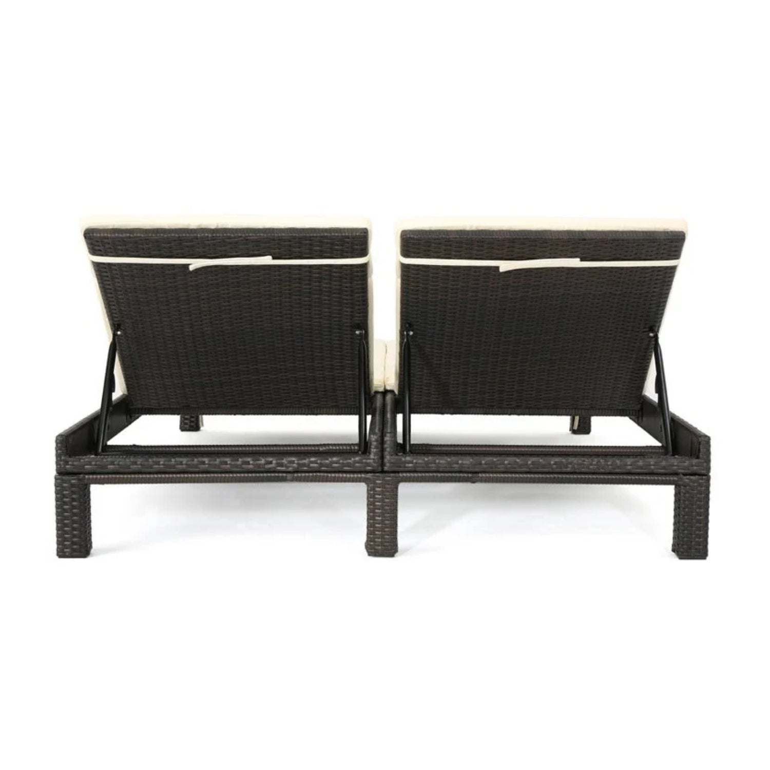 Outdoor All-Weather Rattan Wicker Chaise Lounge Chair Set of 2