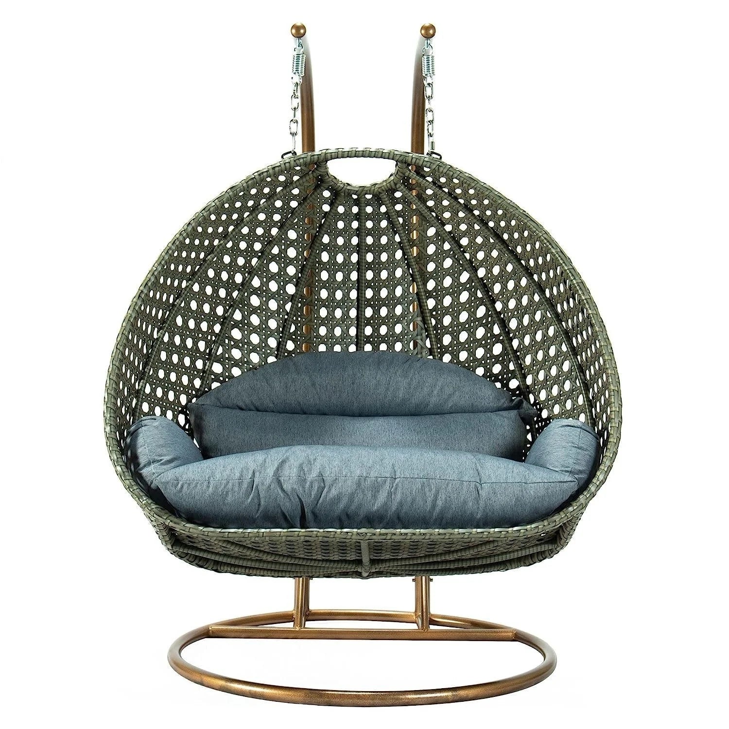 Double Seater Hanging Swing Chair (Dark Brown/Dark Grey)