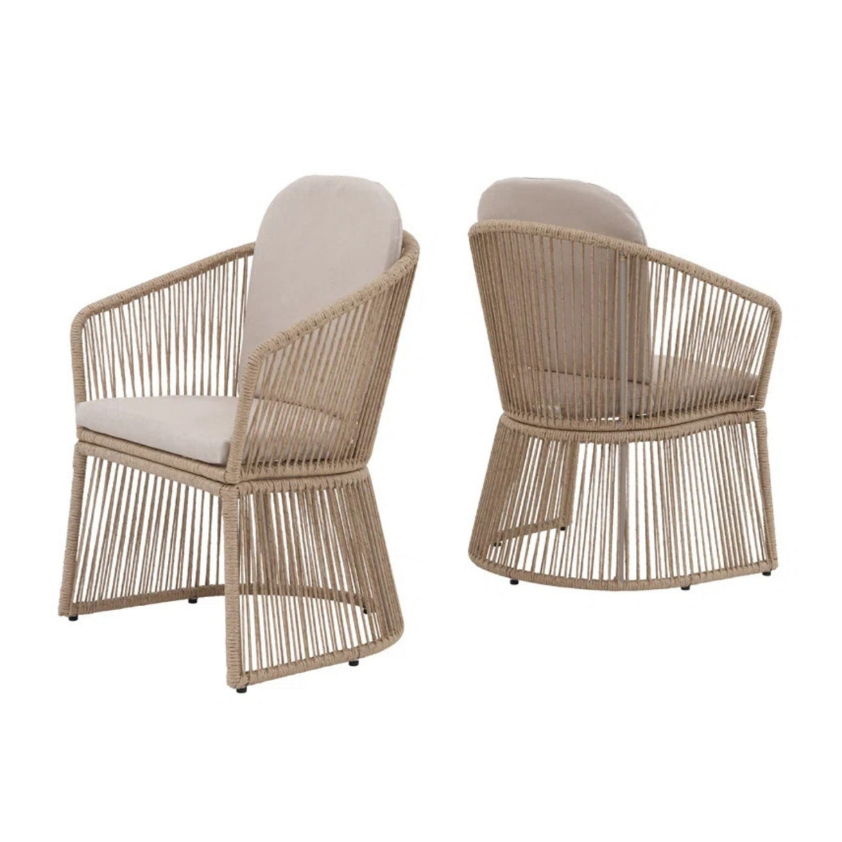 2-Piece Outdoor Rope Patio Chairs