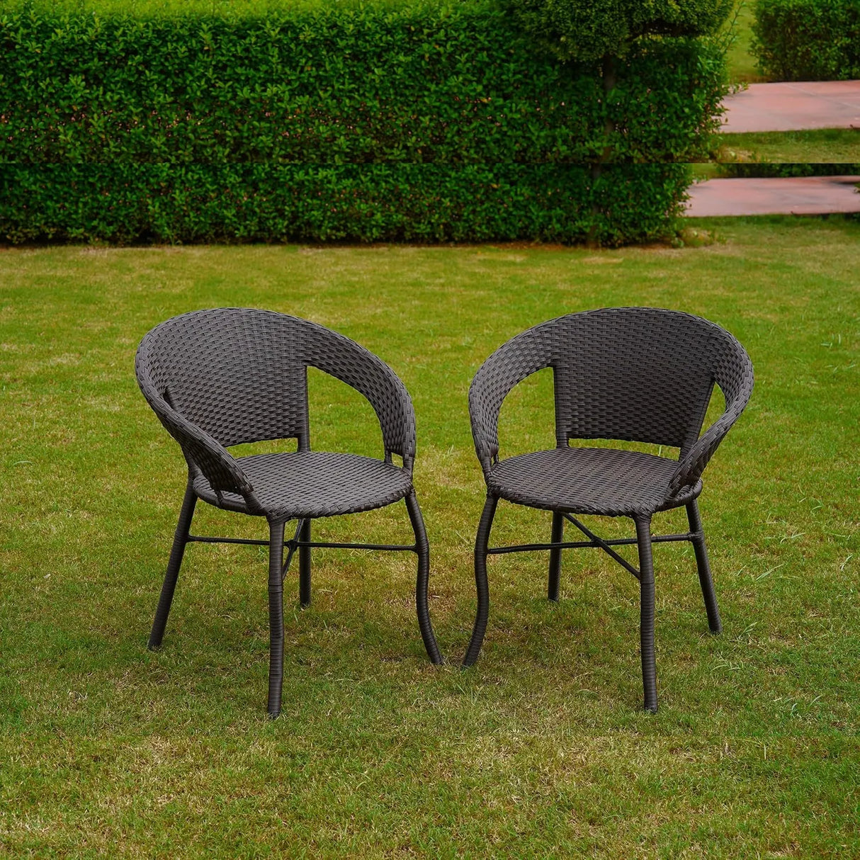 3-Piece Outdoor Rattan Wicker Patio Bistro Set