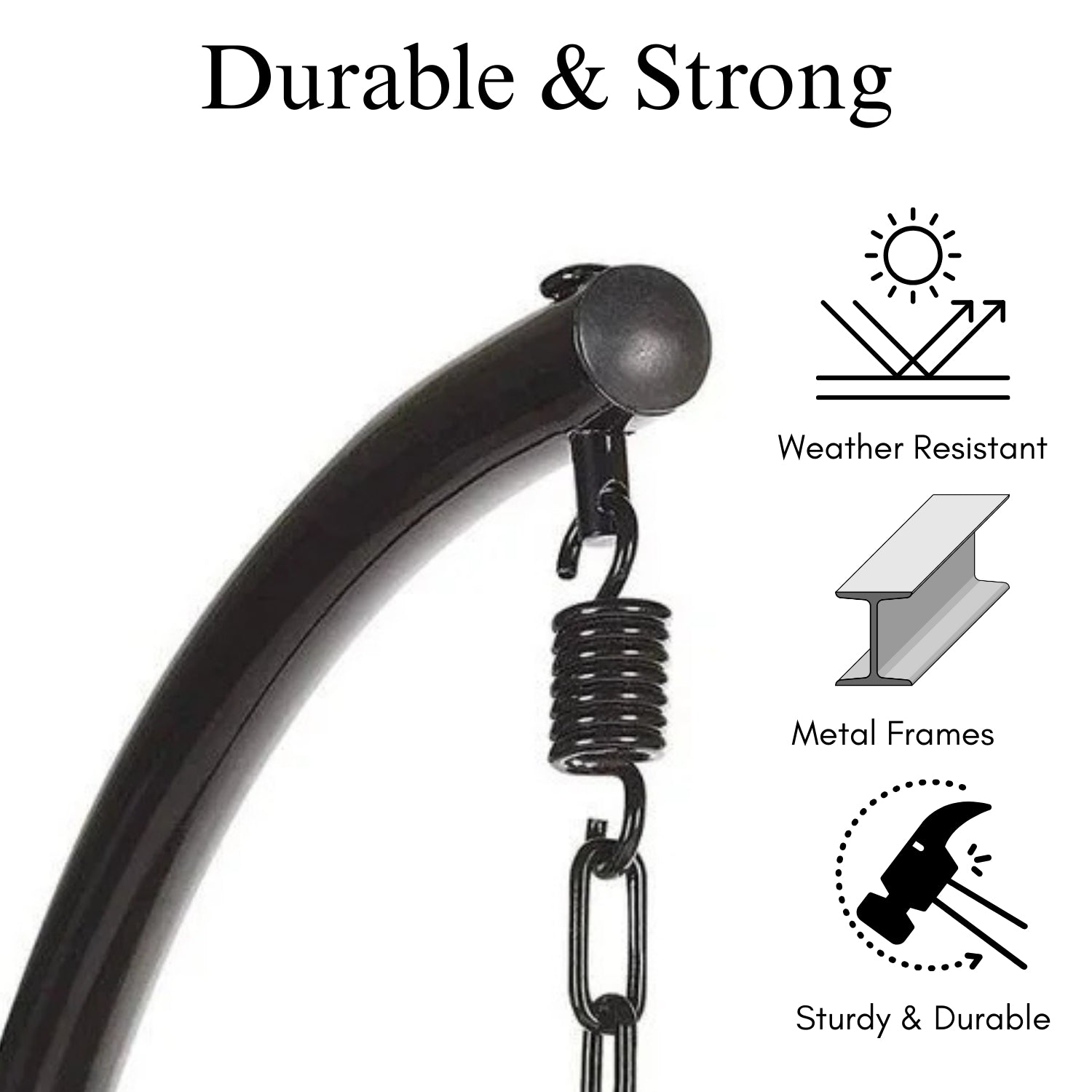 Outdoor Swing and Chair Stand: 200Kg capacity