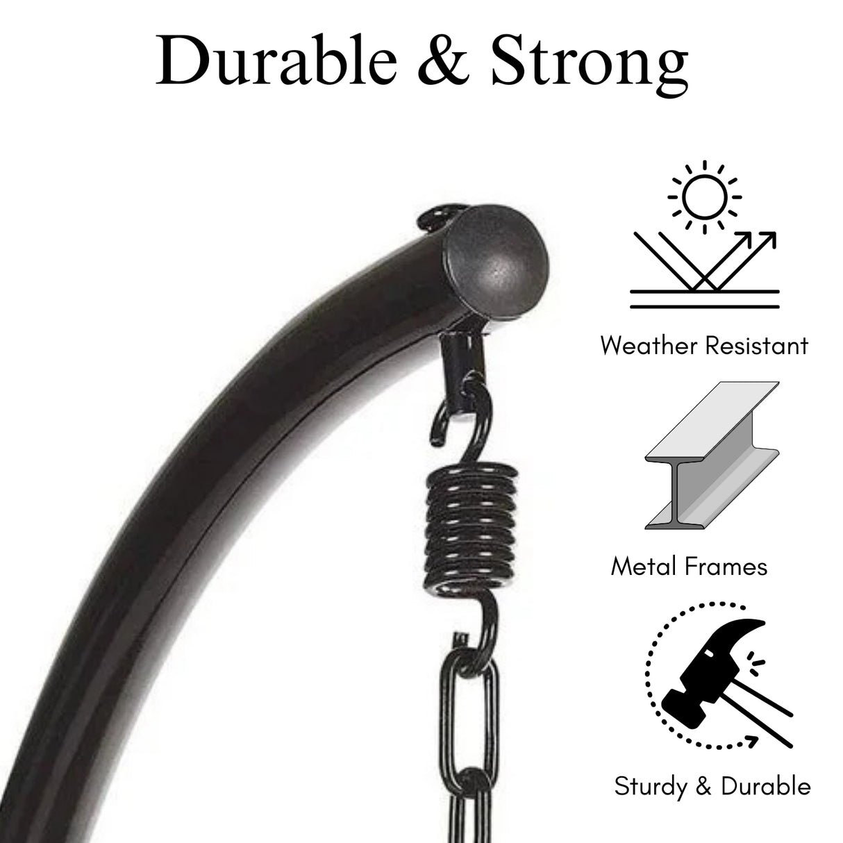 Outdoor Swing and Chair Stand: 200Kg capacity