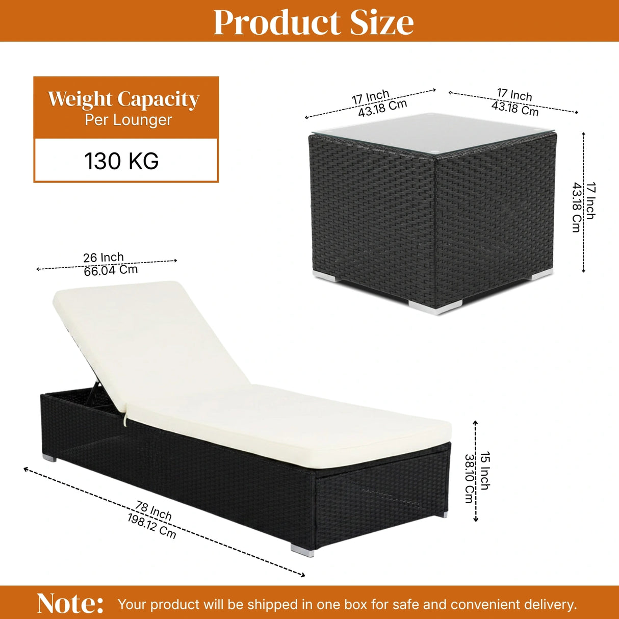 Outdoor Wicker Lounge Chair With Side Table