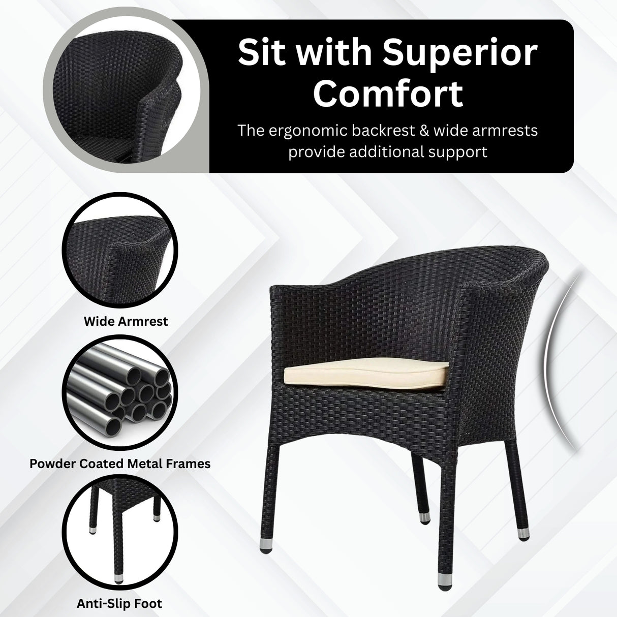 3-Piece Outdoor Rattan Wicker Patio Set