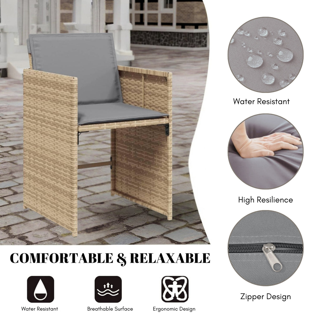 11-Piece Outdoor Rattan Wicker Dinning Set