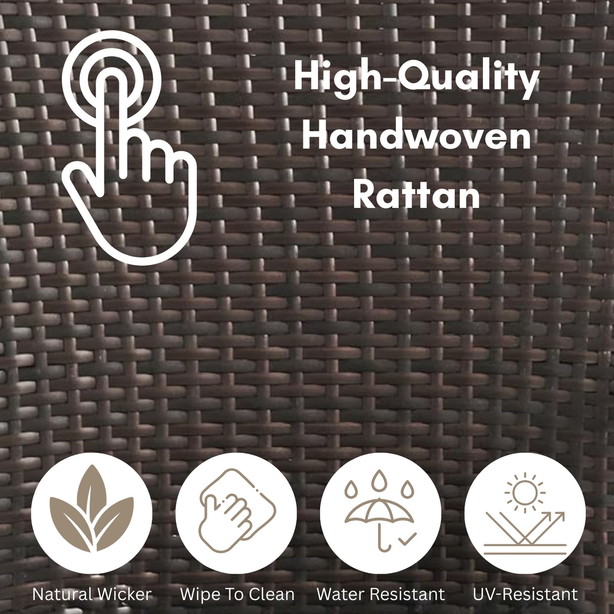 Outdoor 5 Piece HDPE Wicker Conversation Sofa Set